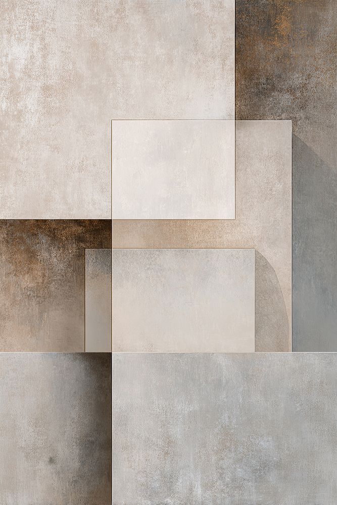 Abstract Beige Gray Geometric Blocks Minimal