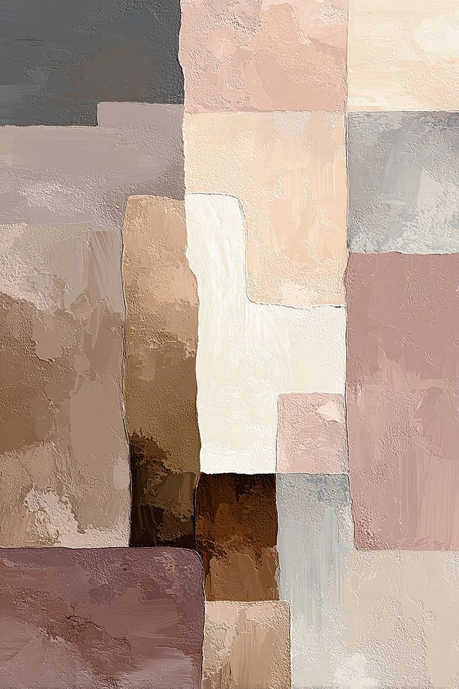 Abstract Beige Pink Brown Blocks Pastel Modern