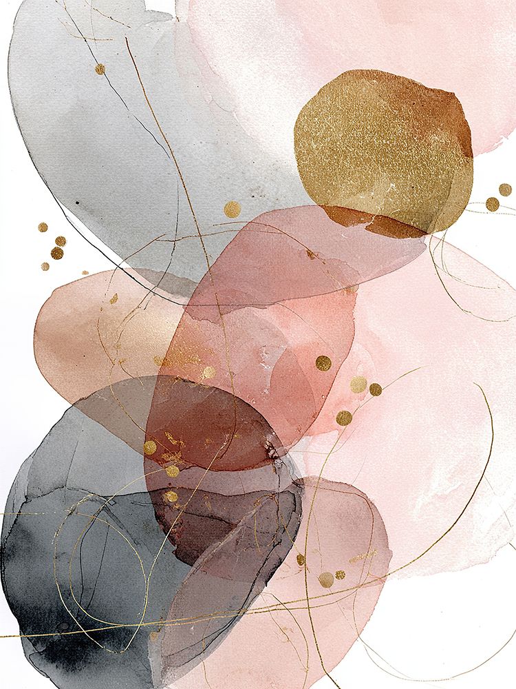 Neutral Geometric Circles Beige Abstract Modern