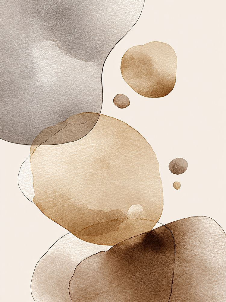 Teal Orange Abstract Flowing Watercolor Organic