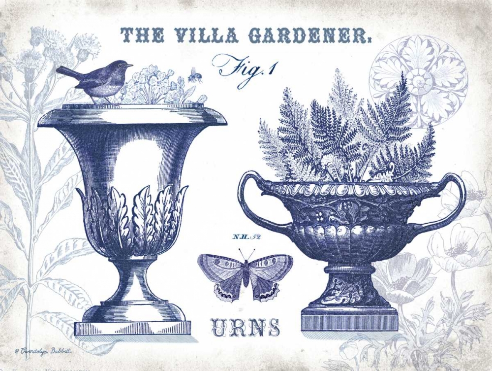 Garden Urns Indigo
