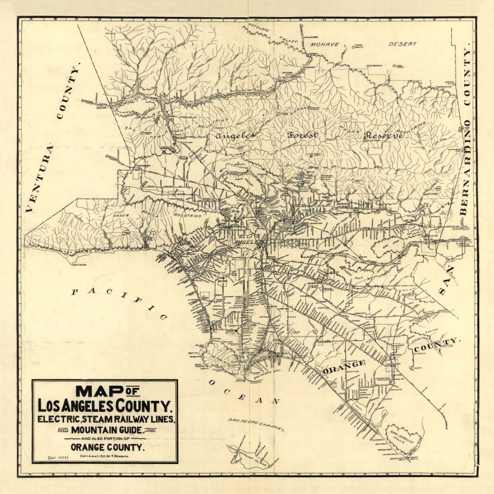 1912 LA Railway Map