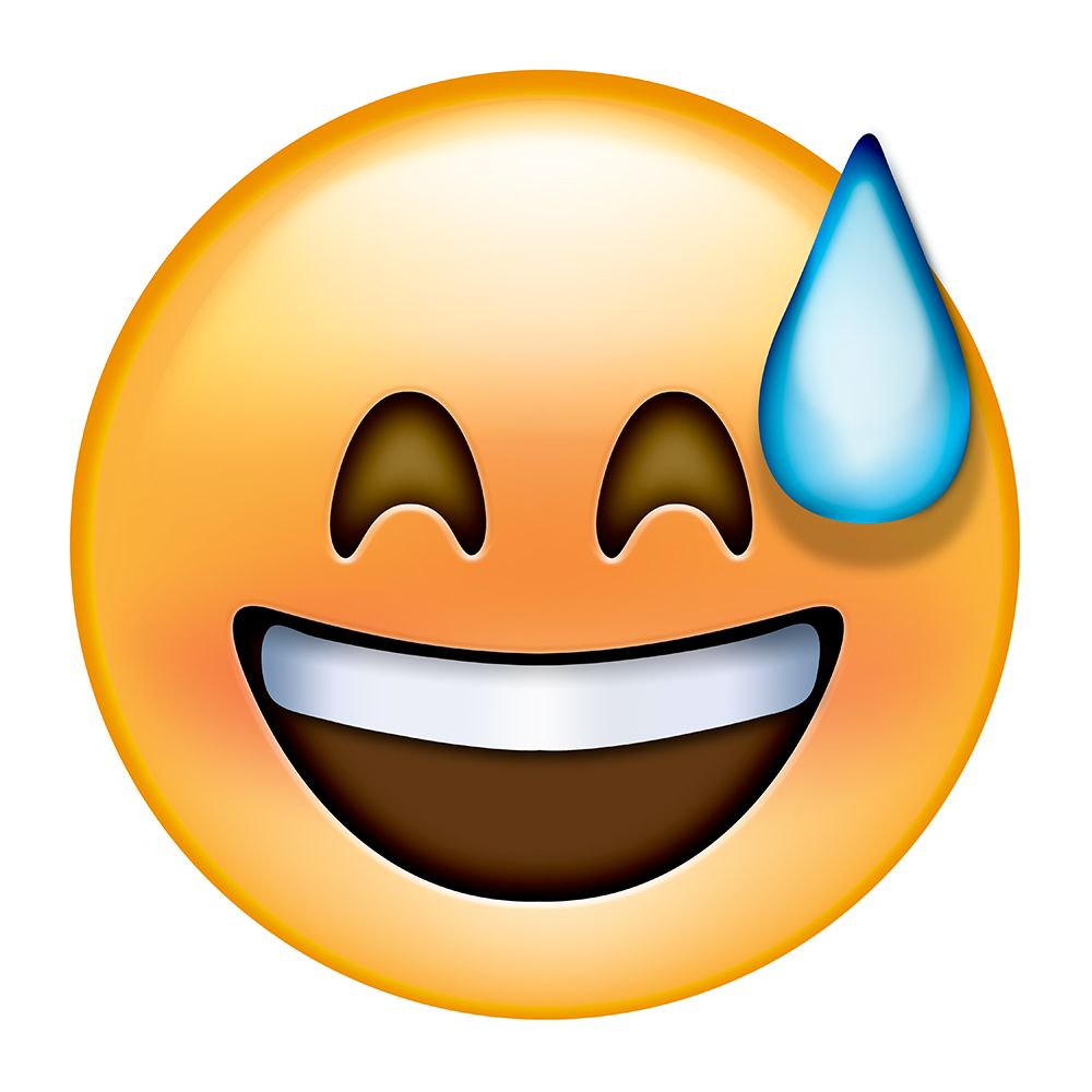 emoji big smile sweat