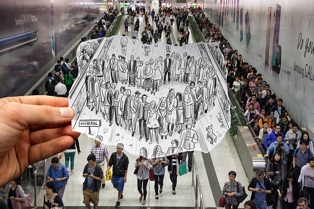 Pencil Vs Camera - Hong Kong Metro Station