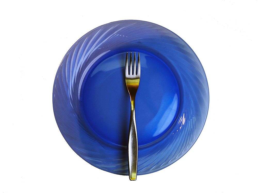 Fork And Blue Plate