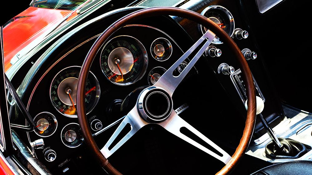 1960s Corvette dashboard and Steering Wheel