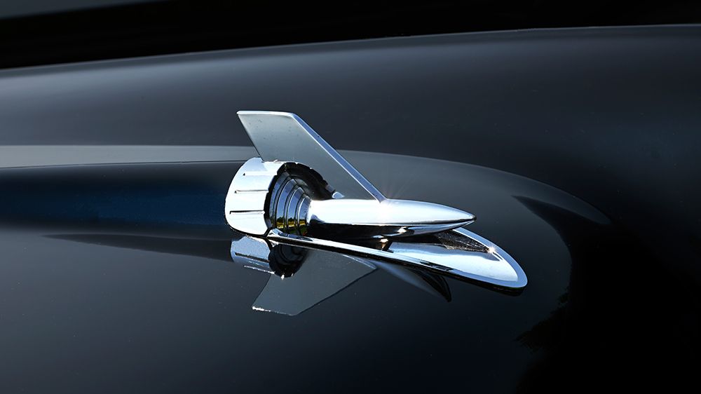 Blue Chevy with Hood Ornament