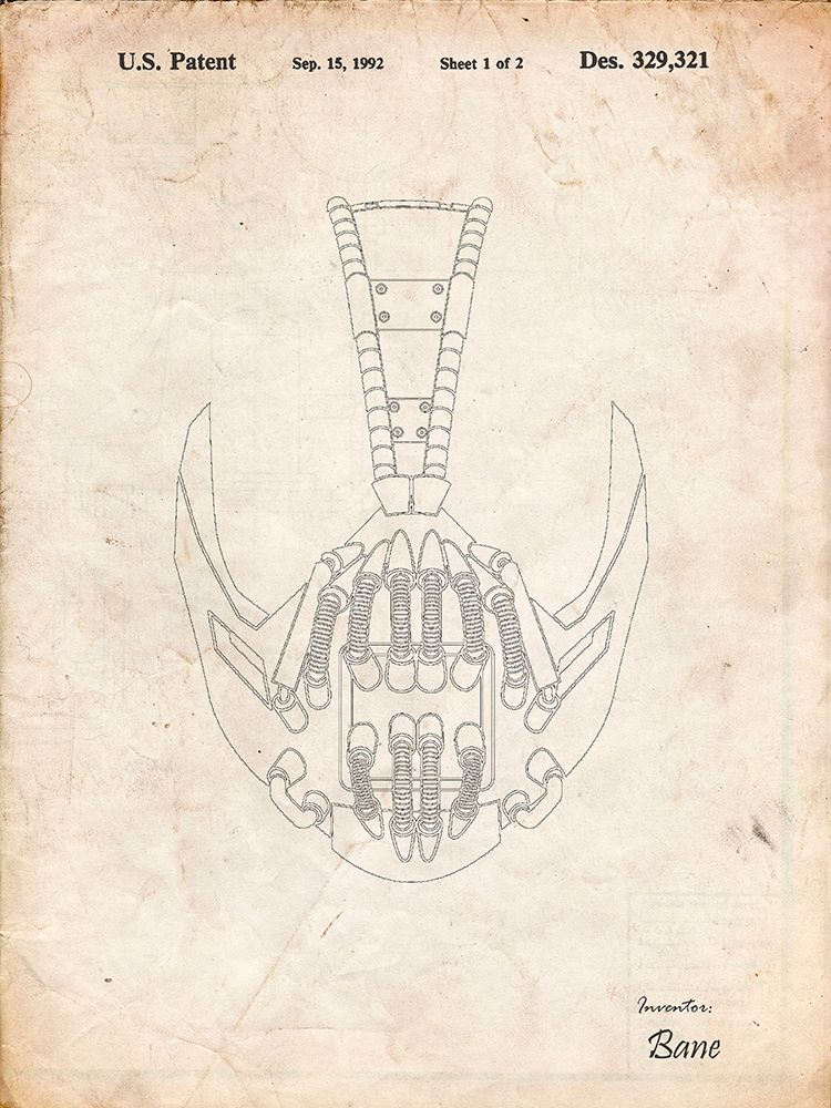 PP39-Vintage Parchment Vintage Police Handcuffs Patent Poster