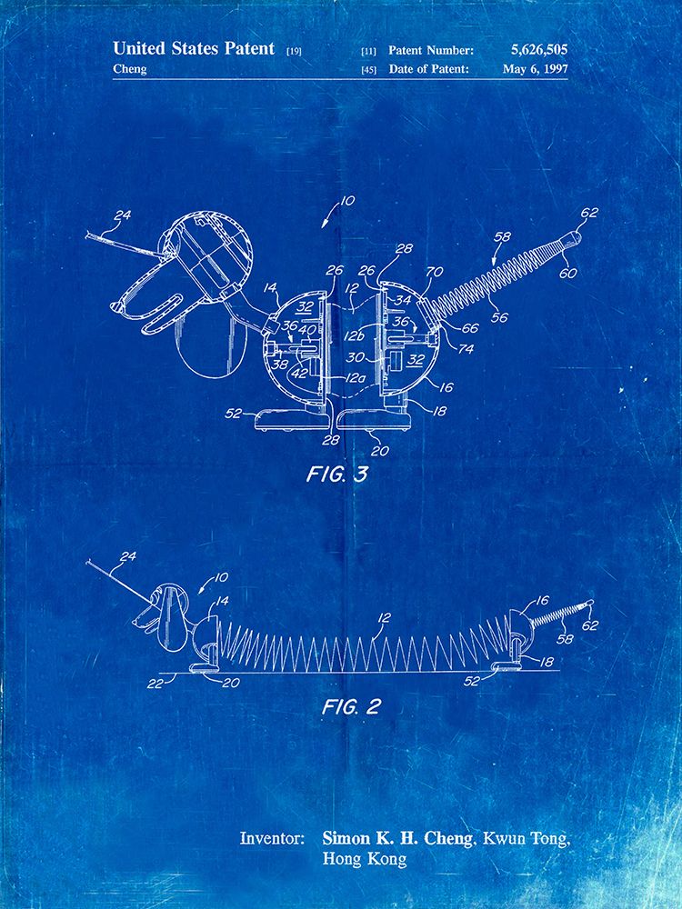 PP1041-Faded Blueprint Slide Rule Patent Poster