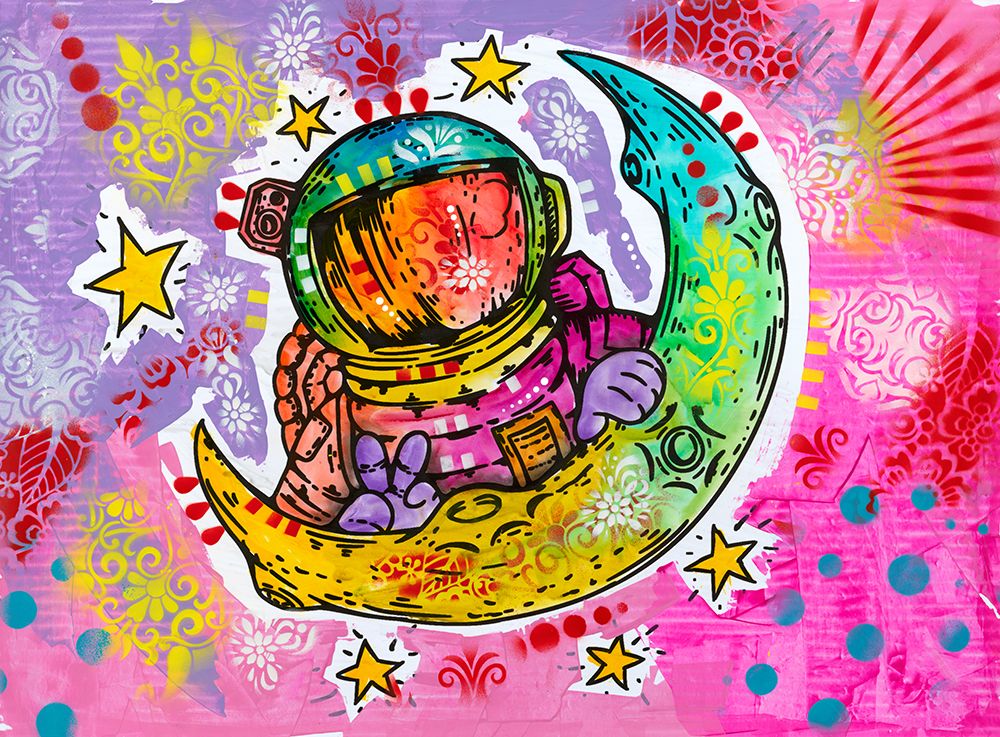 Astronaut Crescent Moon