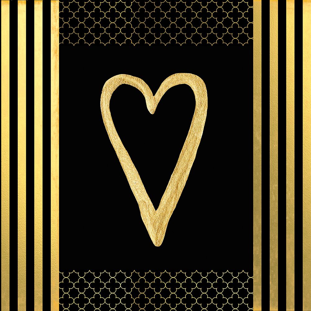 Black And Gold - Feathered Fashion Heart