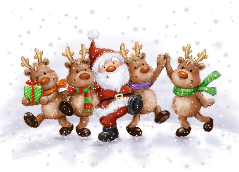 Santa with Reindeers 2