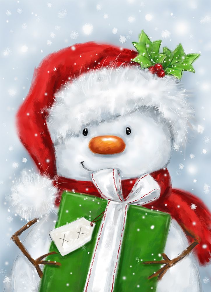 Snowman with Present 3