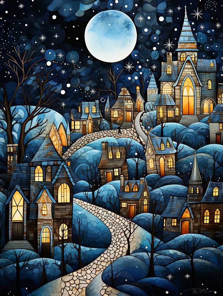 Serene Village Under The Moon 2