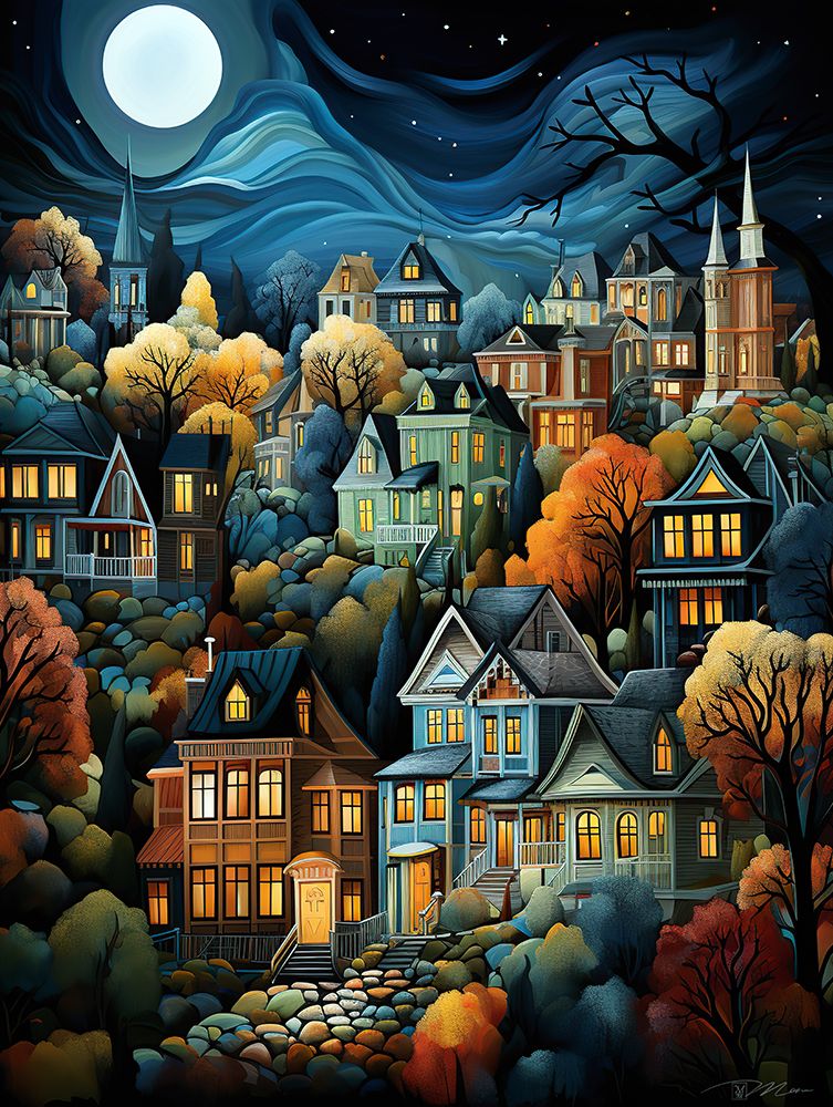 Serene Village Under The Moon 5