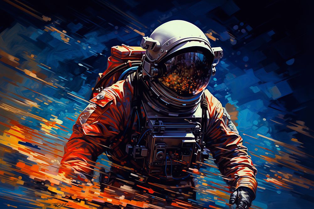 Astronaut In Space And Fire