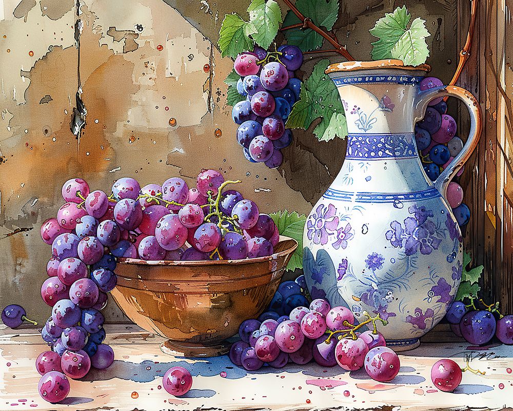 Still Life With Grapes And Jug 2