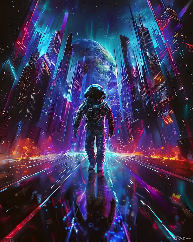 Digital Space Blue And Purple 2