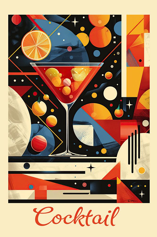 Vintage Abstract Cocktail Poster 2