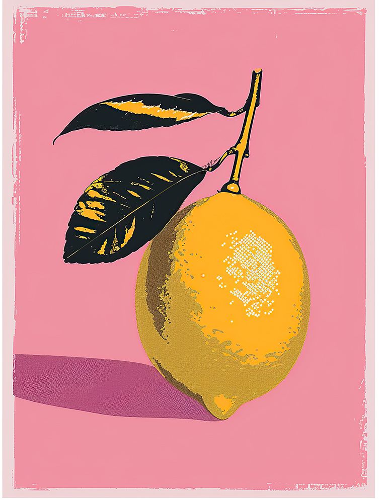Whole Lemon On Pink Background