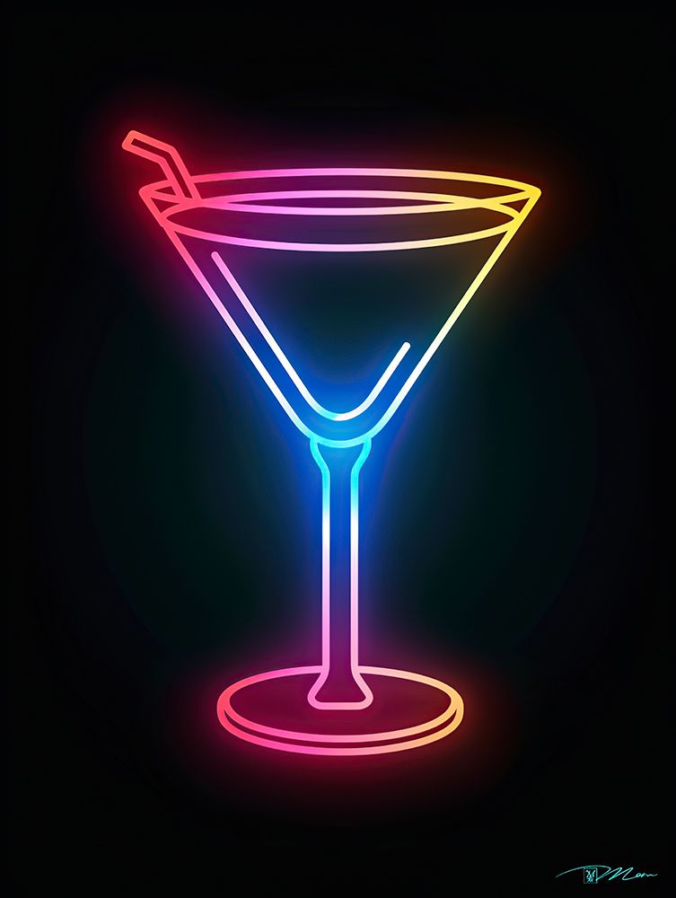 Neon Martini Glass 2