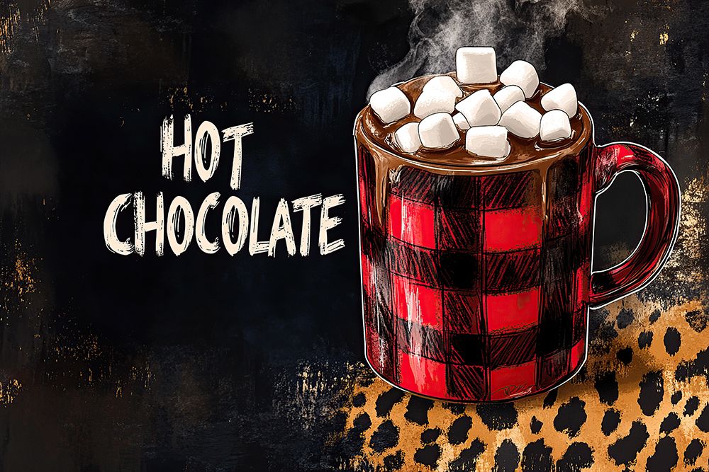 Hot Chocolate Red Cup Black Background