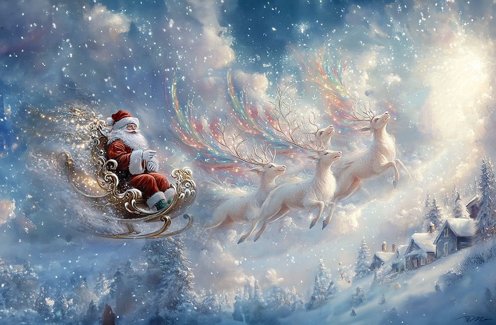 Magical Santa White Reindeer