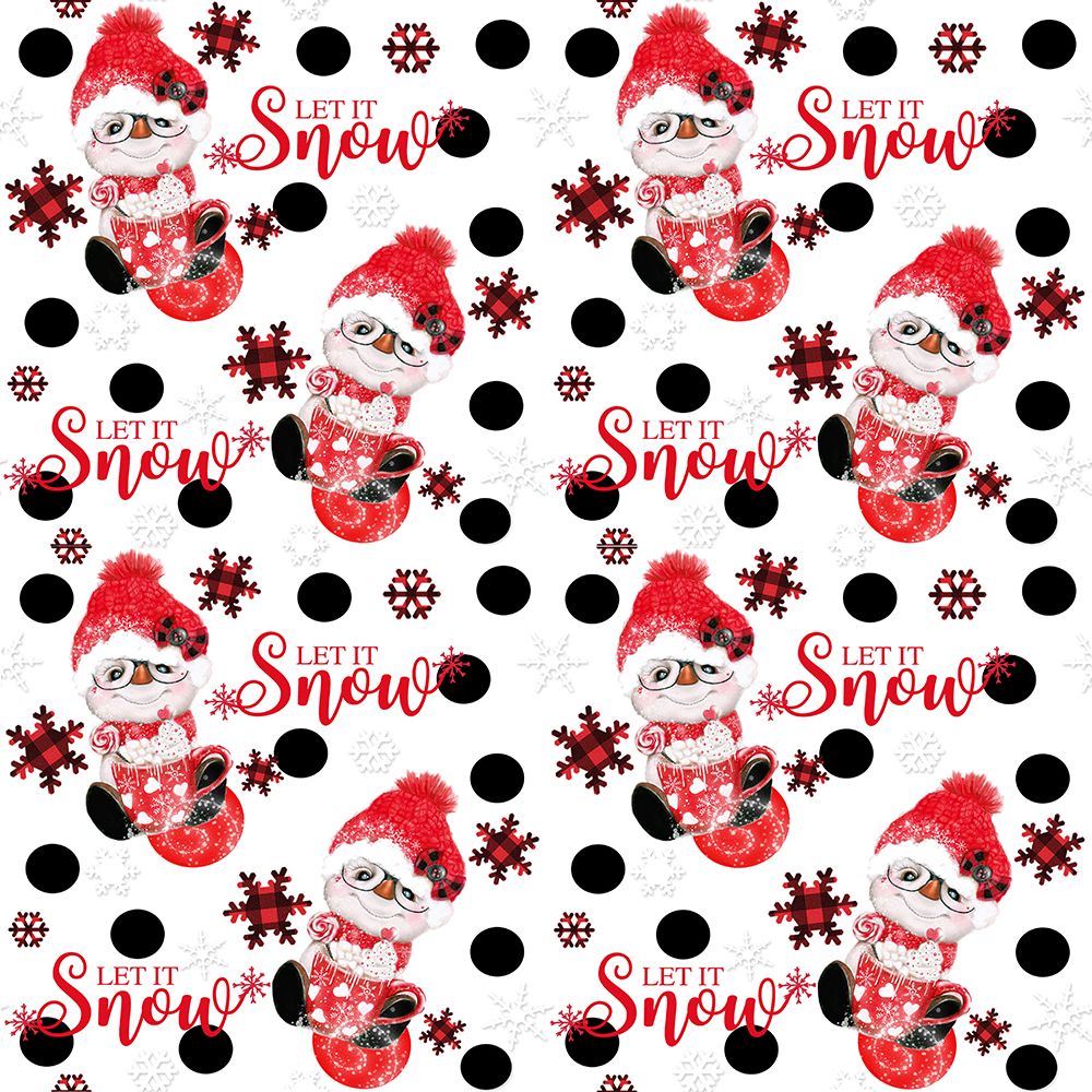 Let It Snow - Peppermint Snowman - Christmas Pattern