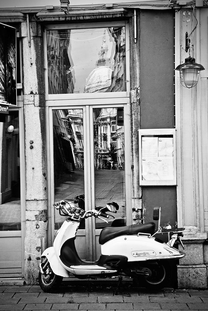 Reflective Scooter in Black and White