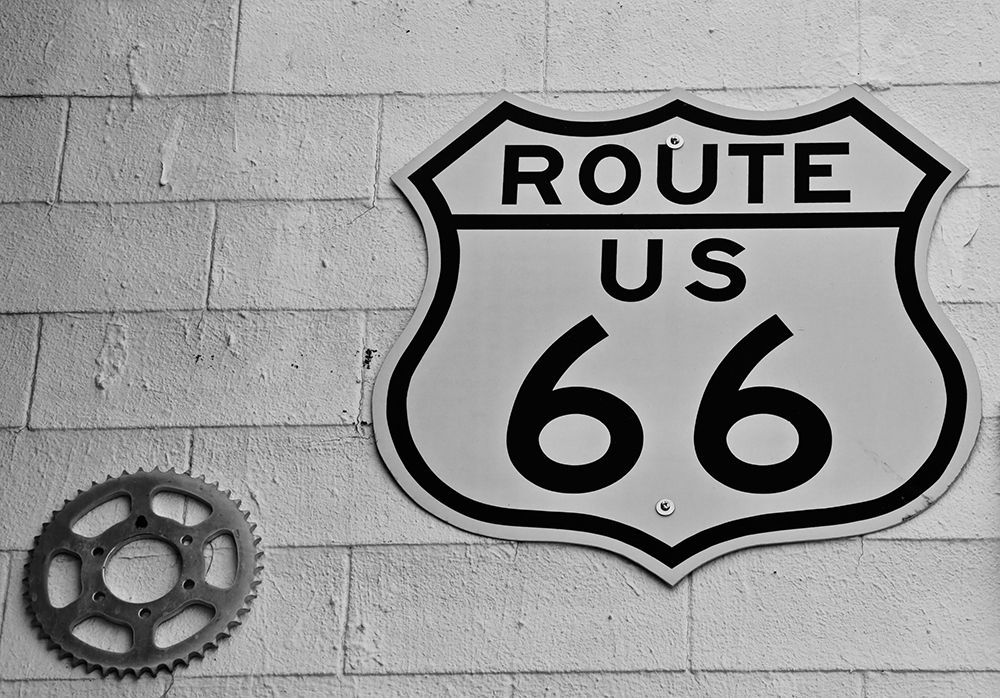 Route66 White Wall Sign