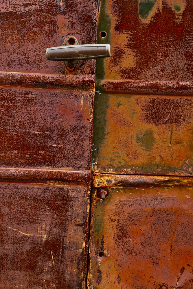 Vintage Rusted Car Door with Handle