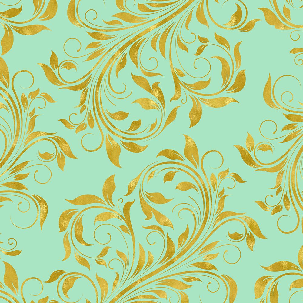 Golden Mint Damask I