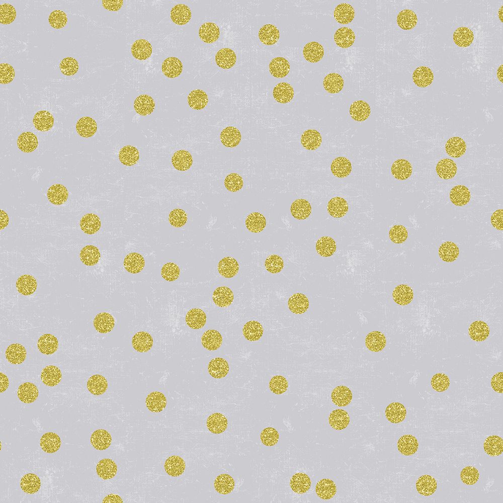 Grey Linen Golden Round Confetti