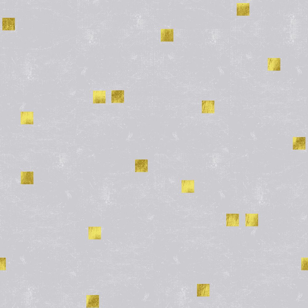 Grey Linen Golden Squares Confetti
