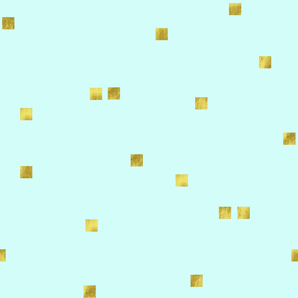 Pale Aqua Golden Squares Confetti