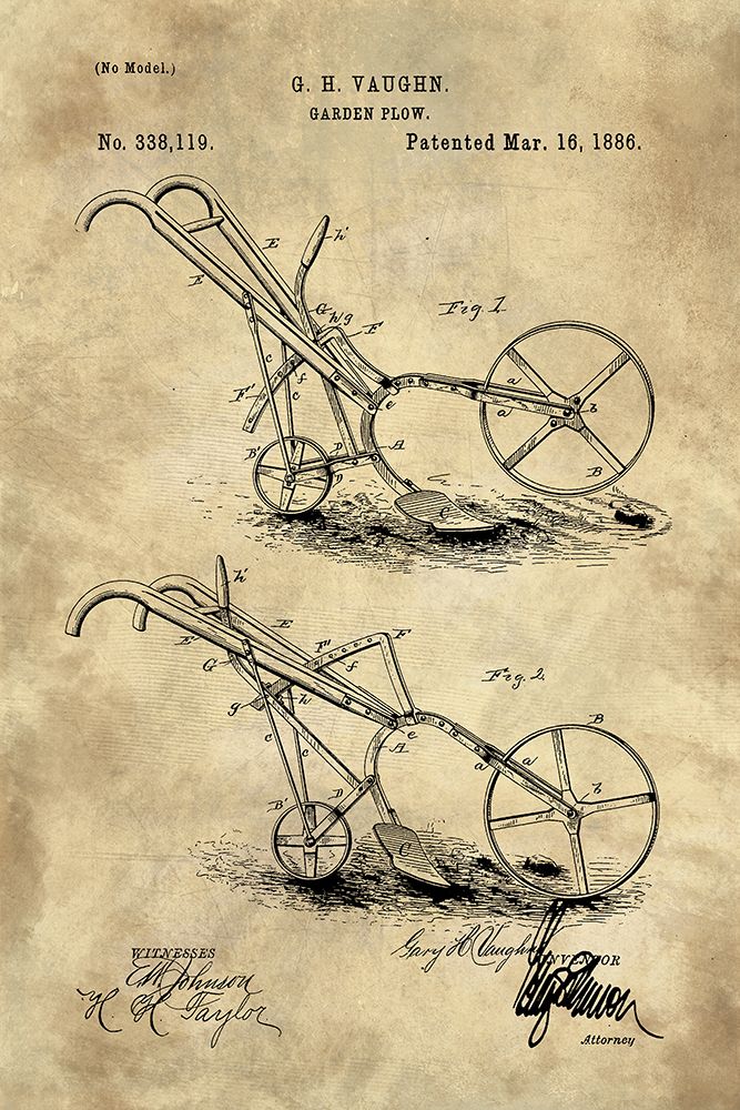 Garden Plow Blueprint Industrial Farmhouse