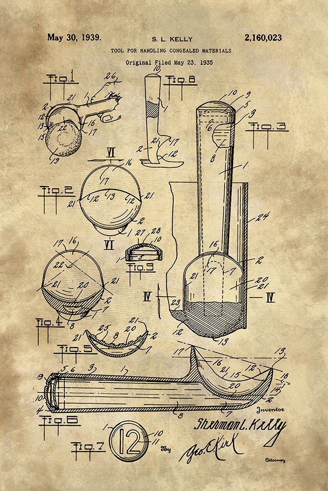 Ice Cream Scoop Blueprint - Industrial Farmhouse