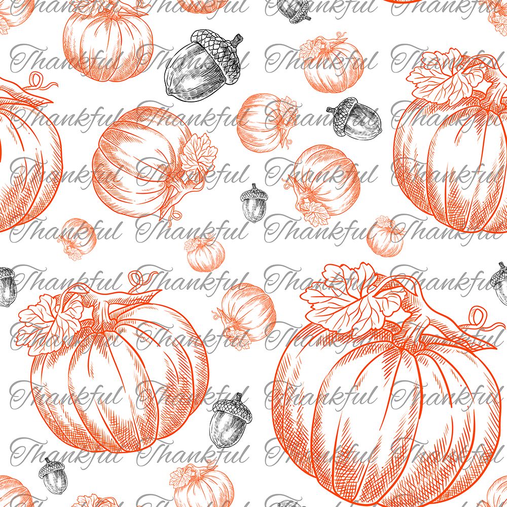 Thankful Fall Pumpkins and Acorns