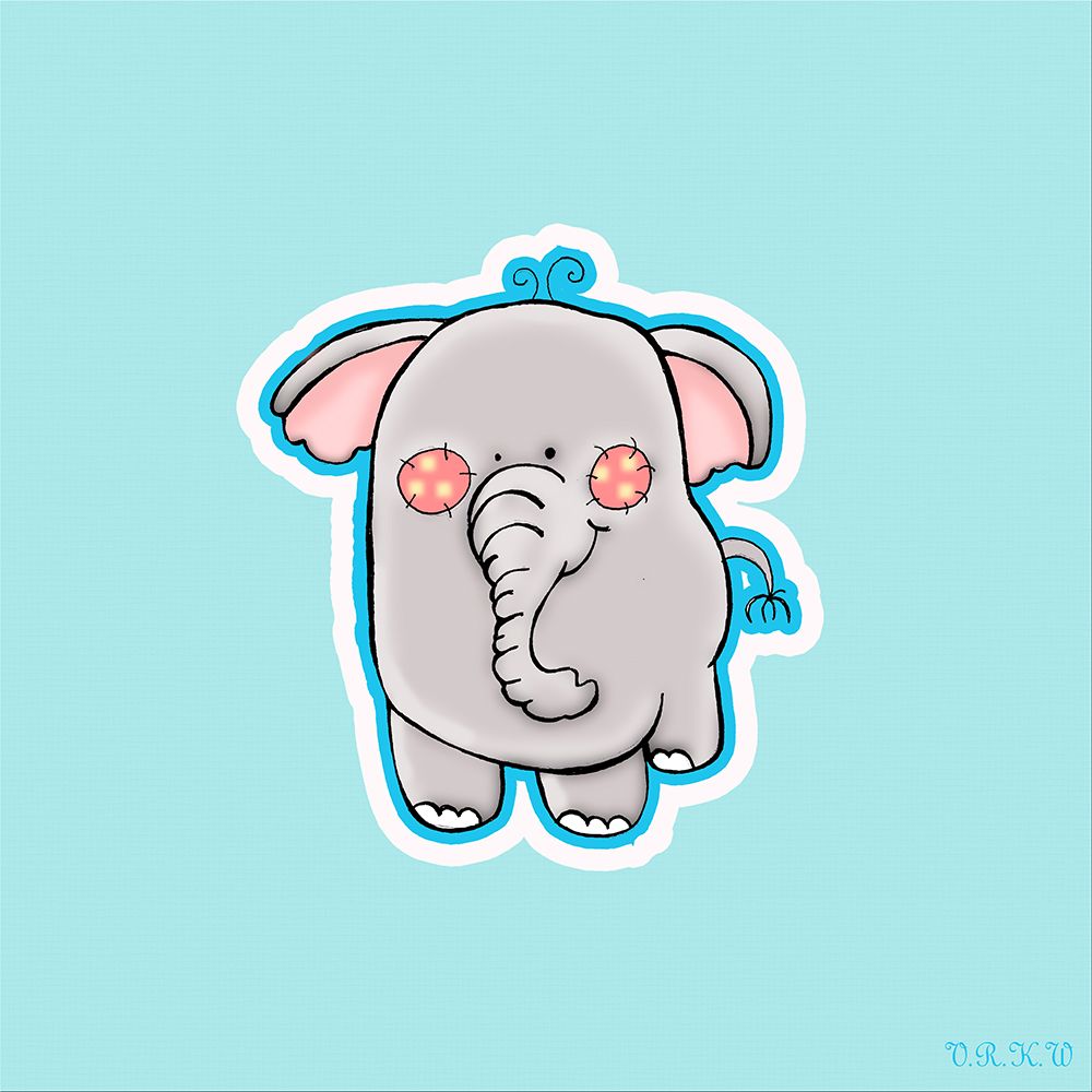 Blue Background Elephant
