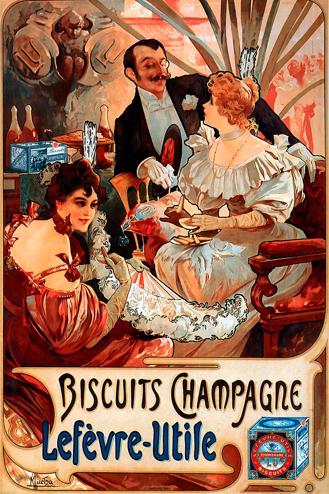 Mucha Biscuits Champagne Lefevre-Utile