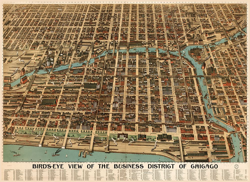 Birds Eye Chicago biz district-1898