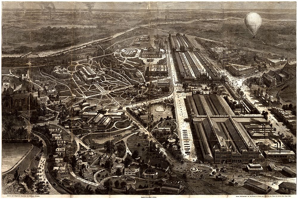 Birdseye Map Of The Centennial Exhibition At Philadelphia In 1876