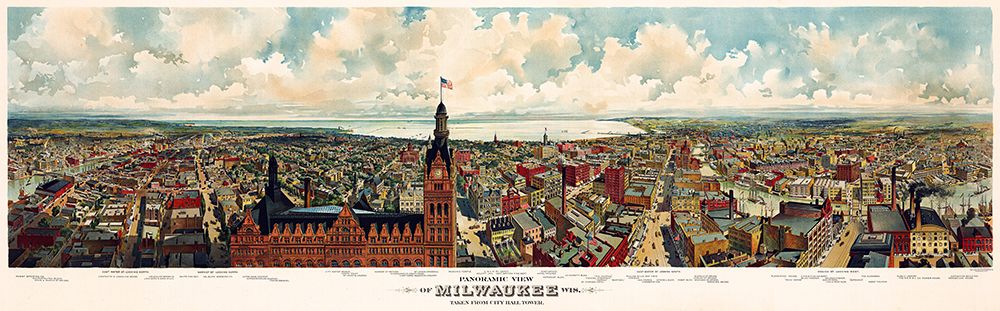 Milwaukee Wisconsin From City Hall Tower 1898