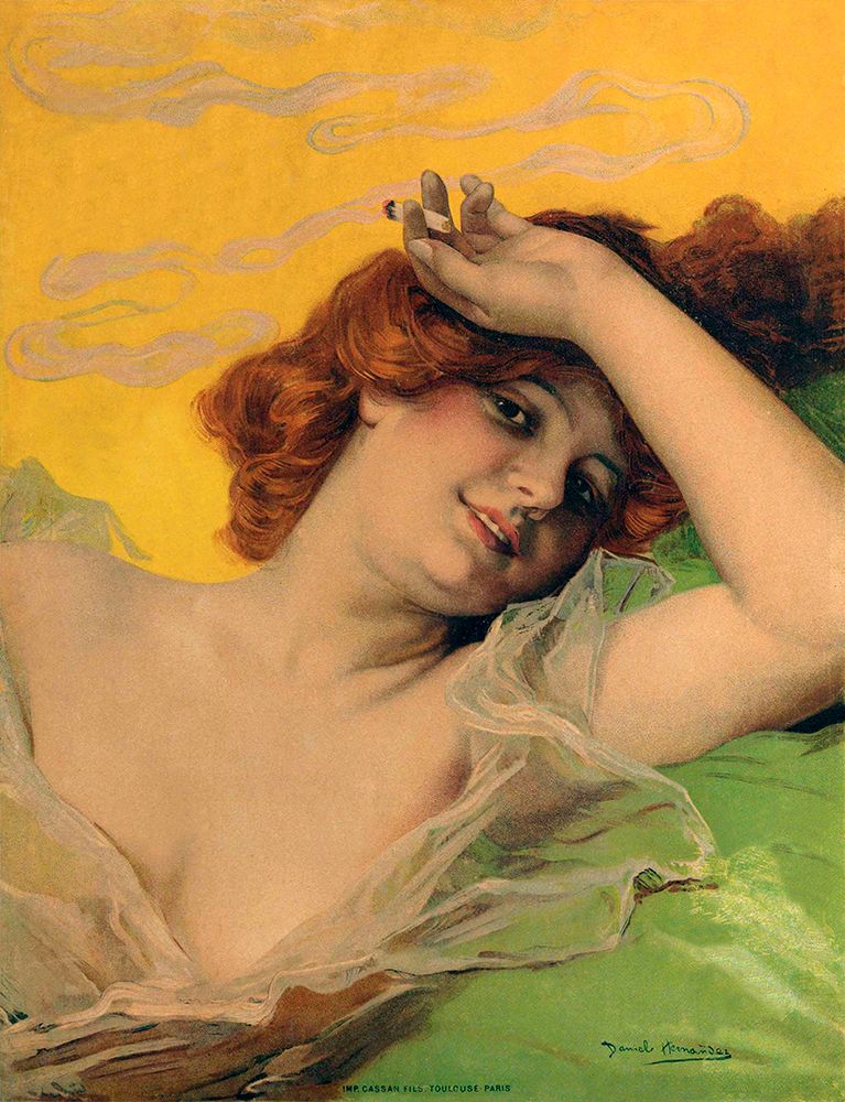 Art Nouveau Smoking Woman