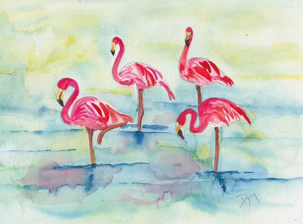 Sunset Flamingoes II