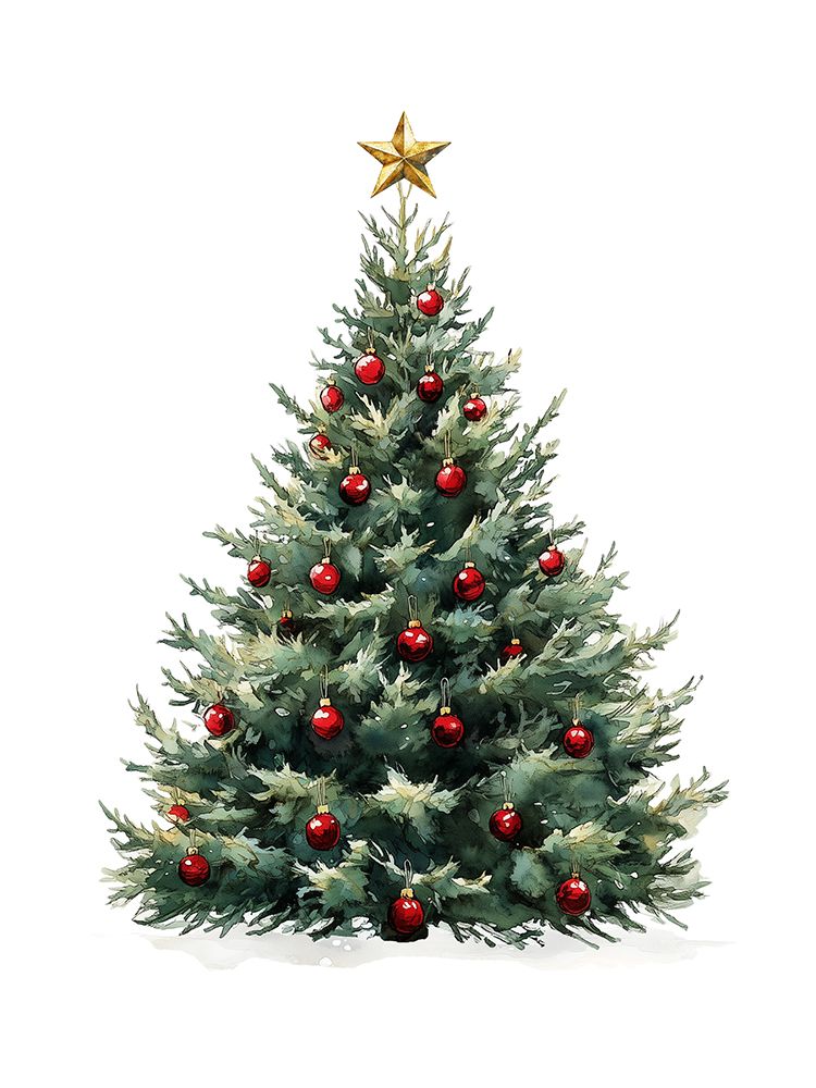 Christmas Tree With Gold Star 1