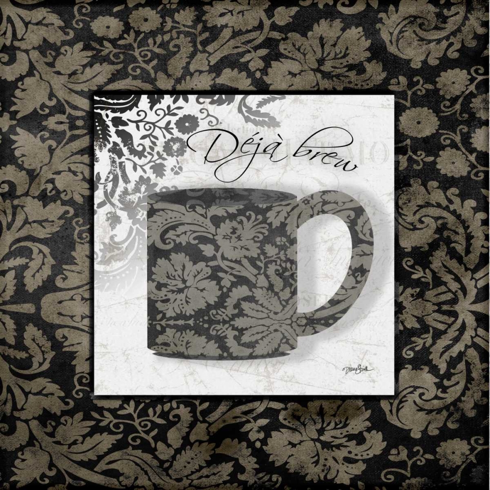 Gray Coffee Damask 2