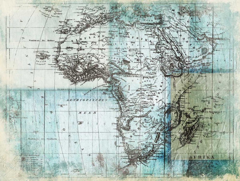Aged Blue Map One