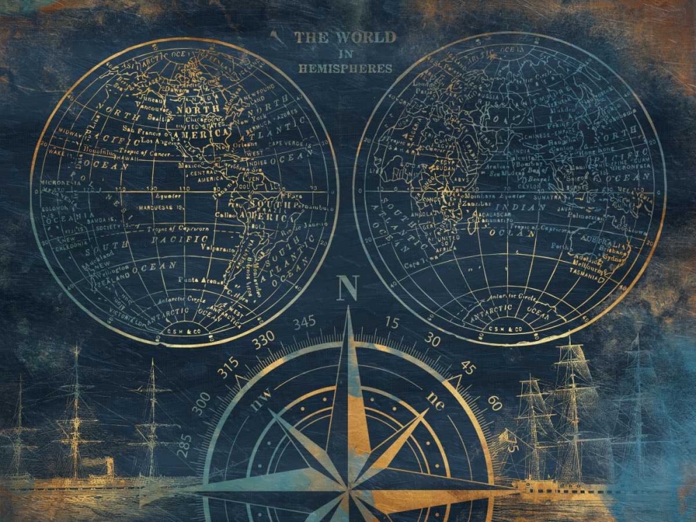Golden Sea Blue Map