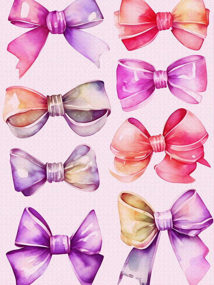 Watercolor Bows 1